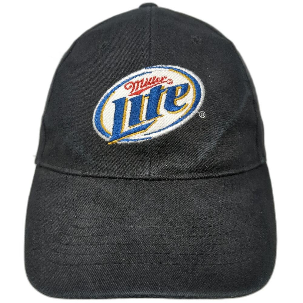 ACME Miller Lite Beer Logo Black Baseball Cap One Size Strapback Embroidered